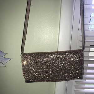 Rose gold sparkly crossbody bag